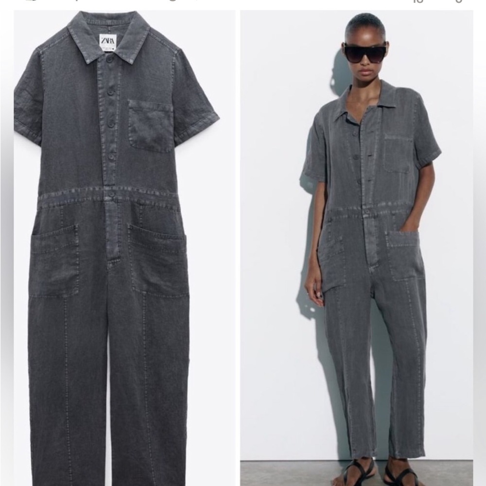 NEW WITH TAGS ZARA LINEN JUMPSUIT